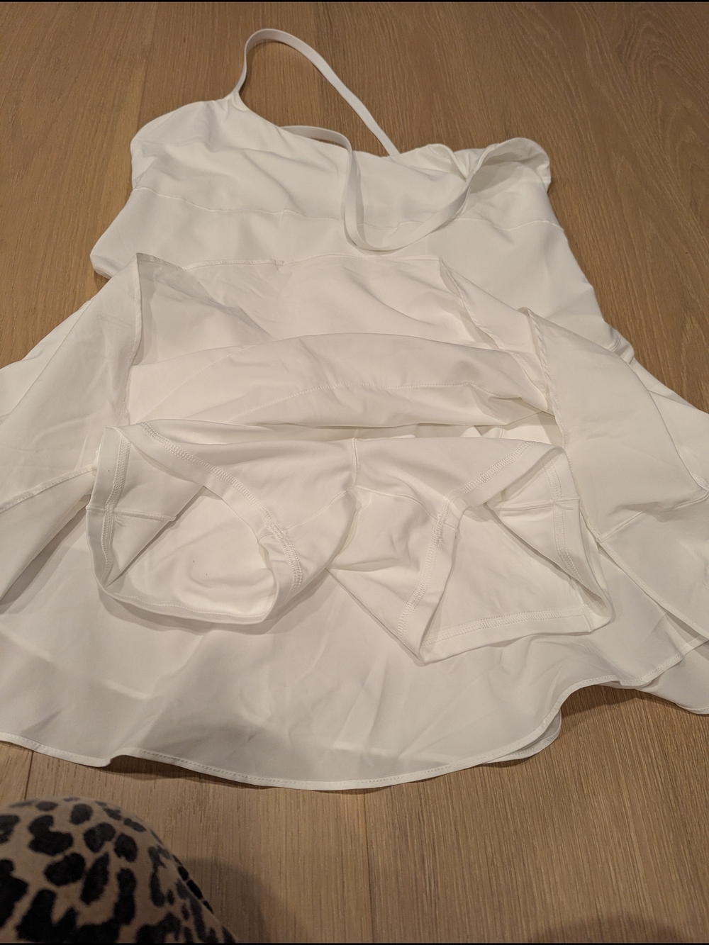 White Tiered Spaghetti Strap Athletic Dress - Picture 5 of 7